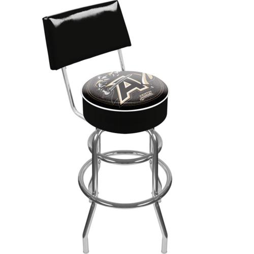 Army Black Knights Padded Bar Stool with Backrest - Click Image to Close