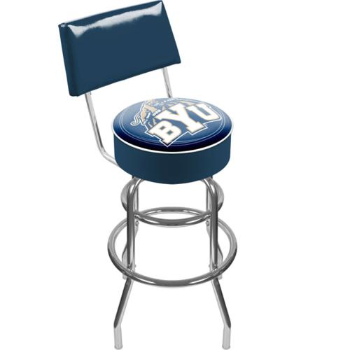 BYU Cougars Padded Bar Stool with Backrest - Click Image to Close