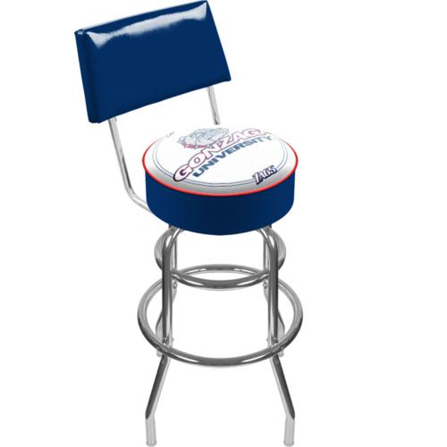Gonzaga Bulldogs Padded Bar Stool with Backrest - Click Image to Close