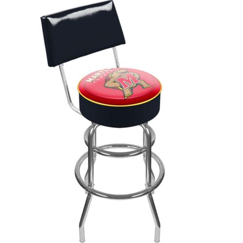 Maryland Terrapins Padded Bar Stool with Backrest - Click Image to Close
