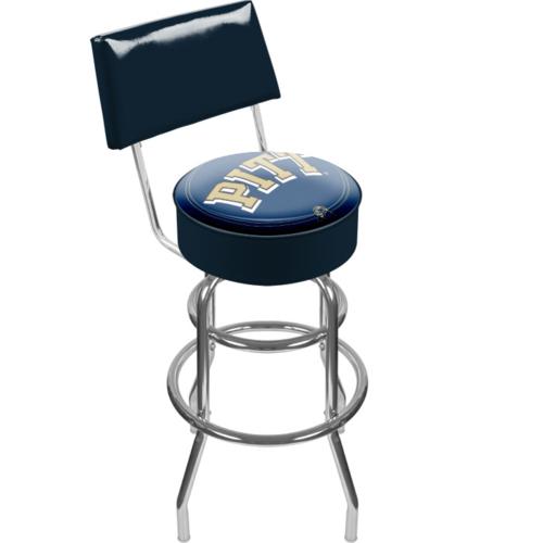 Pitt Panthers Padded Bar Stool with Backrest - Click Image to Close