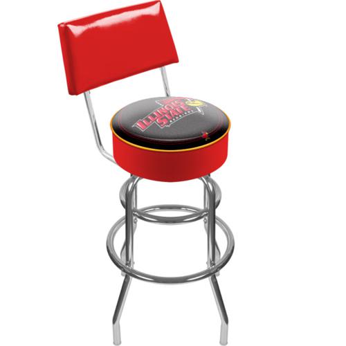 Illinois State Redbirds Padded Bar Stool with Backrest - Click Image to Close