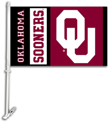 Oklahoma Sooners Car Flag & Wall Bracket - Click Image to Close