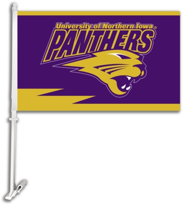 University of Northern Iowa Panthers Car Flag & Wall Bracket - Click Image to Close