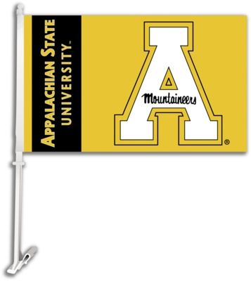 Appalachian State Mountaineers Car Flag & Wall Bracket - Yellow - Click Image to Close