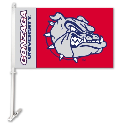 Gonzaga University Bulldogs Car Flag & Wall Bracket - Click Image to Close