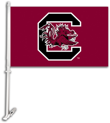 South Carolina Gamecocks Car Flag & Wall Bracket - Logo - Click Image to Close