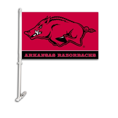 Arkansas Razorbacks Car Flag & Wall Bracket - Click Image to Close