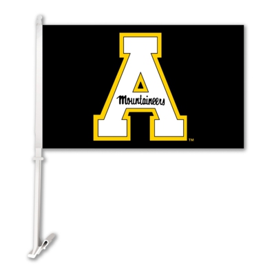 Appalachian State Mountaineers Car Flag & Wall Bracket - Black - Click Image to Close