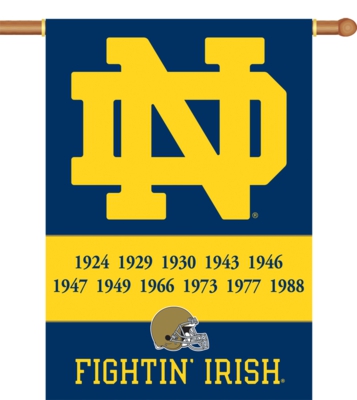 Notre Dame 2-Sided 28" X 40" Champion Years Banner - Click Image to Close