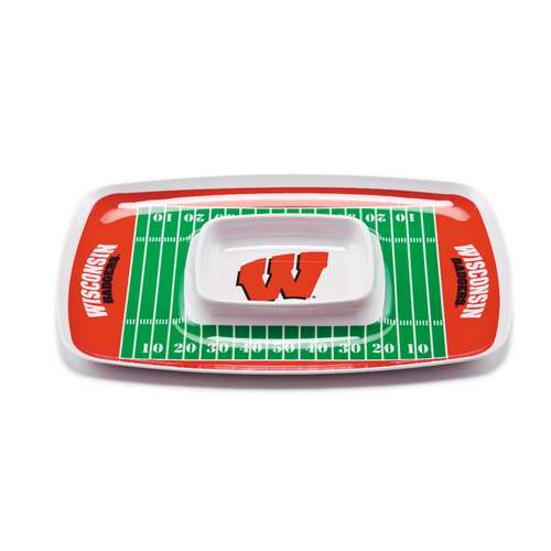 Wisconsin Badgers Football Chip & Dip Tray - Click Image to Close