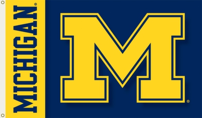 Michigan Wolverines 2-Sided 3' x 5' Flag with Grommets - Click Image to Close