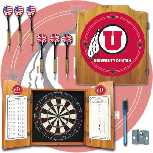 Utah Utes Dartboard & Cabinet - Click Image to Close