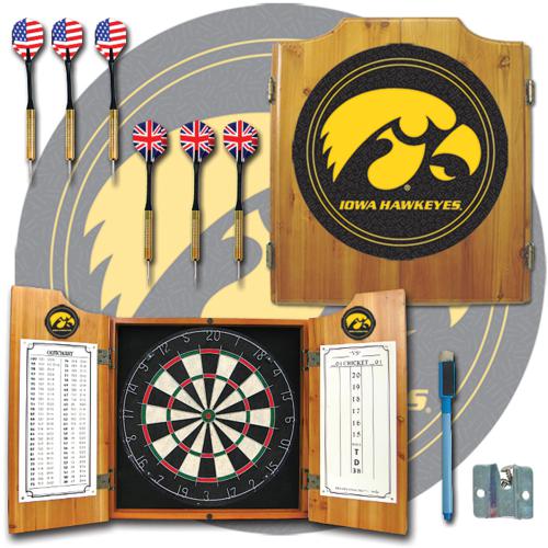 Iowa Hawkeyes Dartboard & Cabinet - Click Image to Close