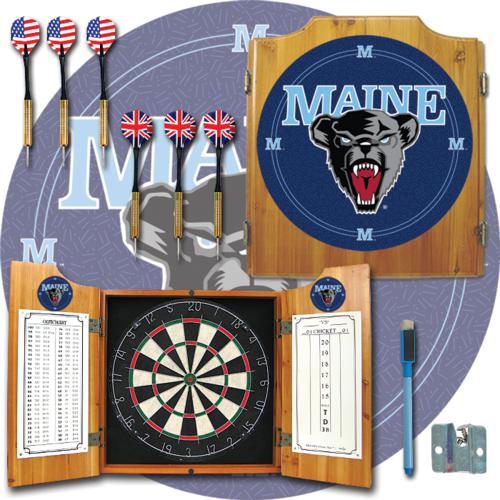 Maine Black Bears Dartboard & Cabinet - Click Image to Close