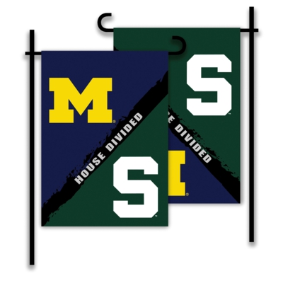 Michigan - Michigan State 2-Sided Garden Flag - House Divided - Click Image to Close