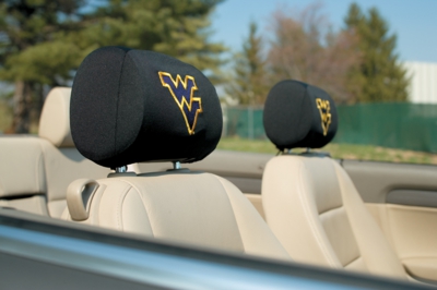 West Virginia Mountaineers Headrest Covers - Set Of 2 - Click Image to Close