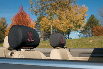 Oklahoma Sooners Headrest Covers - Set Of 2 - Click Image to Close