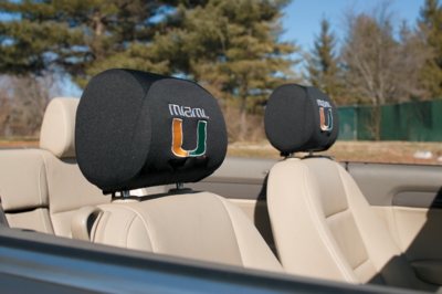 Miami Hurricanes Headrest Covers - Set Of 2 - Click Image to Close