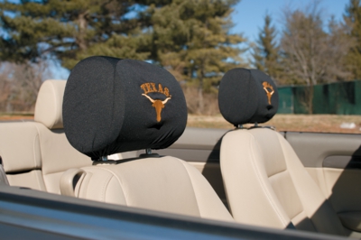 Texas Longhorns Headrest Covers - Set Of 2 - Click Image to Close