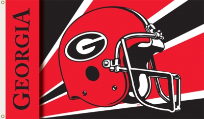 Georgia Bulldogs 3' x 5' Flag with Grommets - Helmet Design - Click Image to Close