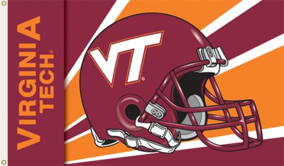 Virginia Tech Hokies 3' x 5' Helmet Flag with Grommets - Click Image to Close