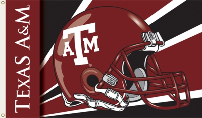 Texas A&M Aggies 3' x 5' Flag with Grommets - Helmet Design - Click Image to Close