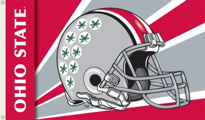 Ohio State Buckeyes 3' x 5' Flag with Grommets - Helmet Design - Click Image to Close