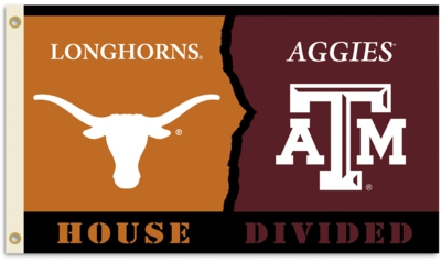 Texas - Texas A&M 3' x 5' House Divided Flag with Grommets - Click Image to Close