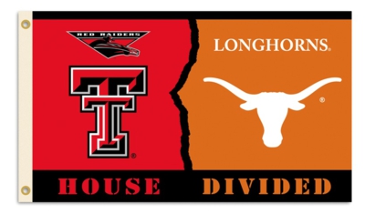 Texas Tech - Texas 3' x 5' House Divided Flag with Grommets - Click Image to Close