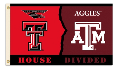 Texas Tech - Texas A&M 3' x 5' House Divided Flag with Grommets - Click Image to Close