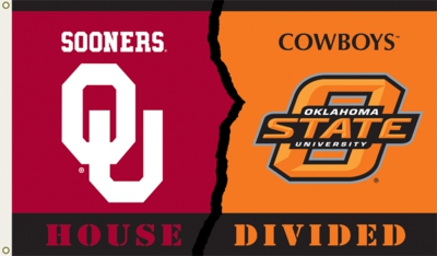 Oklahoma - Oklahoma State 3' x 5' House Divided Flag w/Grommets - Click Image to Close