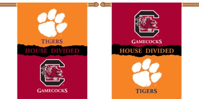 Clemson - South Carolina 2-Sided 28" X 40" House Divided Banner - Click Image to Close