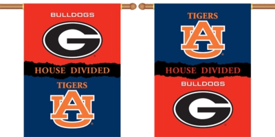 Georgia - Auburn 2-Sided 28" X 40" House Divided Banner - Click Image to Close