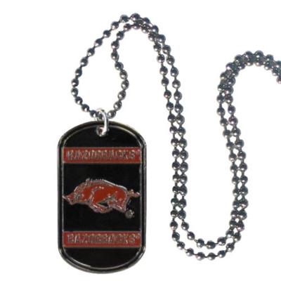 Arkansas Razorbacks Dog Tag Necklace - Click Image to Close