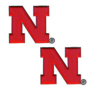 University of Nebraska Stud Earrings - Click Image to Close