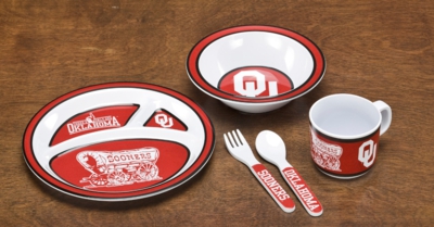 Oklahoma Sooners Kids' 5 Piece Dish Set - Click Image to Close