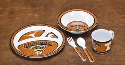 Texas Longhorns Kids' 5 Piece Dish Set - Click Image to Close