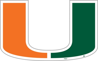 Miami Hurricanes 12" Vinyl Magnet - Click Image to Close