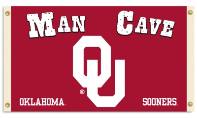 Oklahoma Sooners Man Cave 3' x 5' Flag with 4 Grommets - Click Image to Close