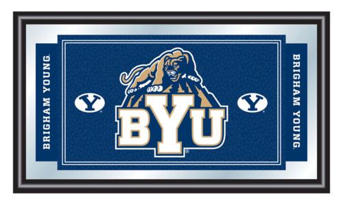 Brigham Young University Cougars Framed Logo Mirror - Click Image to Close