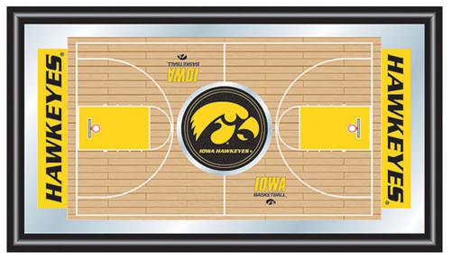 University of Iowa Hawkeyes Framed Basketball Court Mirror - Click Image to Close