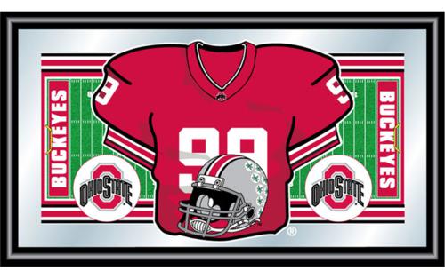 Ohio State Buckeyes Framed Football Jersey Mirror - Click Image to Close