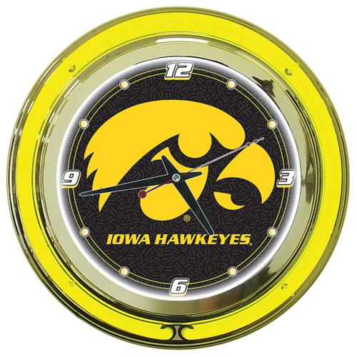 University of Iowa Hawkeyes Neon Clock - Click Image to Close