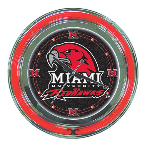 Miami University RedHawks Neon Clock - Click Image to Close