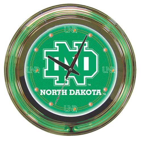 University of North Dakota Fighting Sioux Neon Clock - Click Image to Close