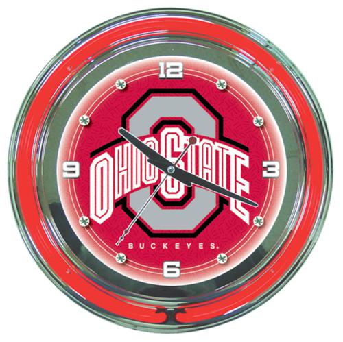 Ohio State University Buckeyes Neon Clock - Click Image to Close