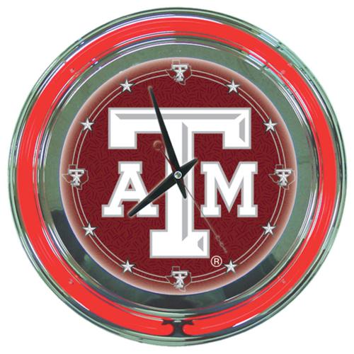Texas A&M University Aggies Neon Clock - Click Image to Close