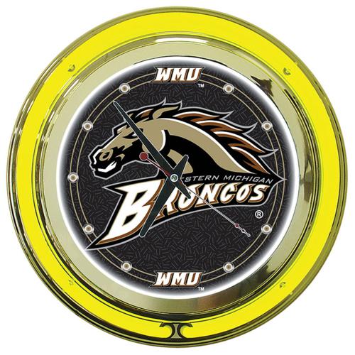 Western Michigan University Broncos Neon Clock - Click Image to Close