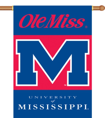 Ole Miss Rebels 2-Sided 28" x 40" Banner with Pole Sleeve - Click Image to Close